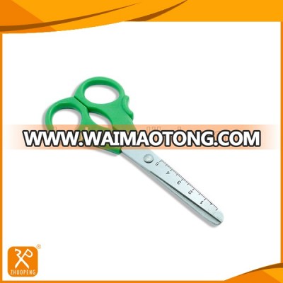 High quality low price colorful long blades round tip student ruler scissors