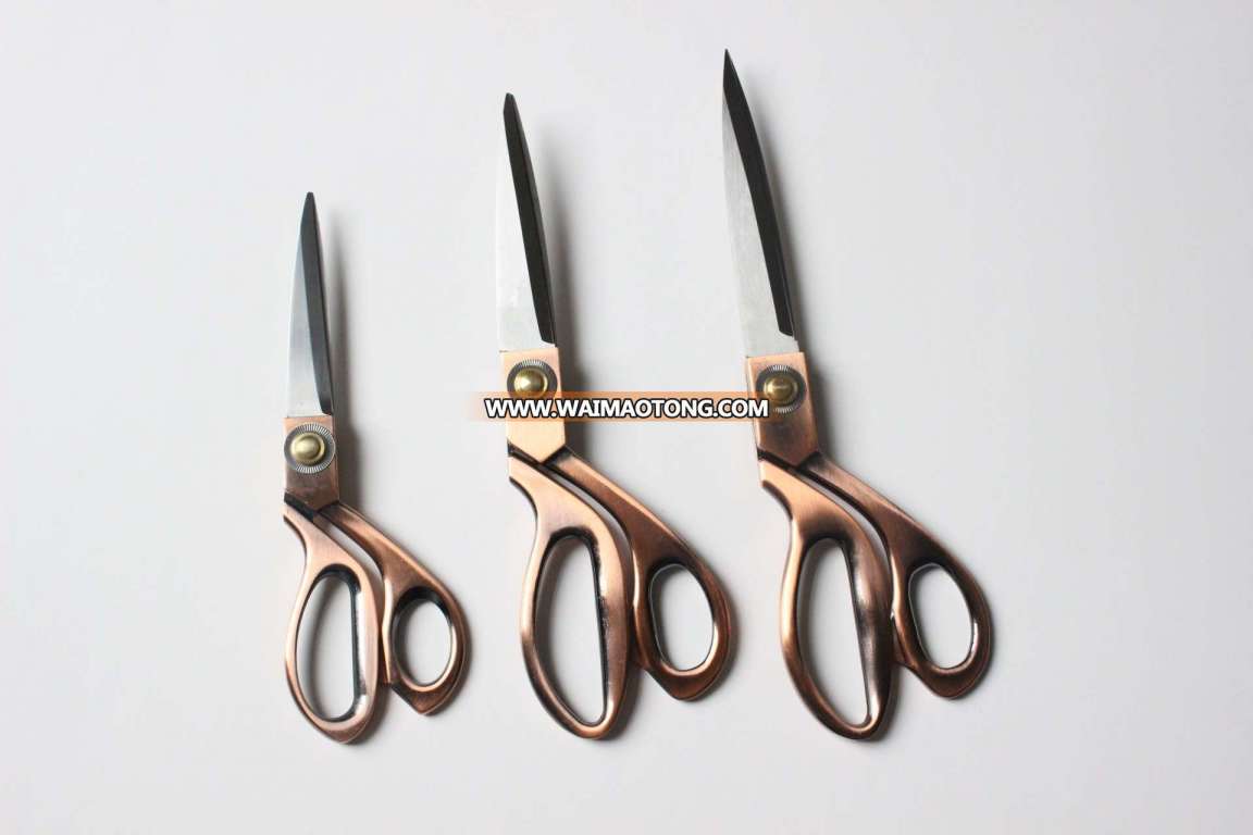 Modern design stainless steel copper plating sewing scissors tailor scissors